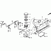 Схема вузла: Задній гальмівний циліндр для Honda VT1100 Shadow ACE