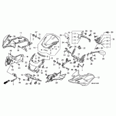 Схема вузла: Fr. cowl / side cowl / windsc reen для Honda CB1300 Super Bol D'Or