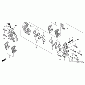 Схема вузла: Передній гальмівний супорт (CBR600RR3 / 4) для Honda CBR600 CBR600RR