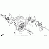 Схема вузла: Заднє колесо 2 для Honda VT1300 Fury