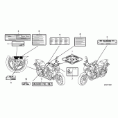 Схема вузла: Інформаційні наклейки (1) для Honda CB1000 CB1000R
