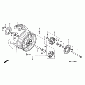 Схема вузла: Заднє колесо для Honda XL1000V Varadero