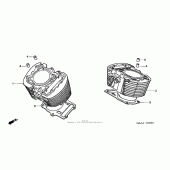 Схема вузла: Циліндр для Honda VT1100 Shadow Spirit