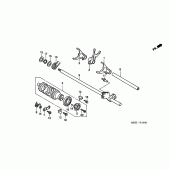 Схема вузла: Копірний вал & Вилки & Вал перемикання для Honda CB600F Hornet
