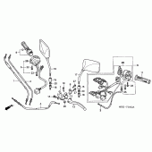 Схема узла: Ручка руля & Пульт управления рулевой & Тросики (CB600F3/4/5/6) для Honda CB600F Hornet