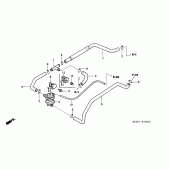 Схема вузла: Система вентиляція картера для Honda VT1100 Shadow Sabre