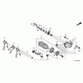 Схема узла: Копирный вал & Вилки & Вал переключения для Honda CBR600 CBR600RR