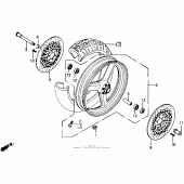 Схема узла: Передние колесо для Honda CB1000 CB1000F