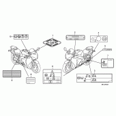 Схема вузла: Інформаційні наклейки (2) для Honda CBR1000 CBR1000RR Fireblade