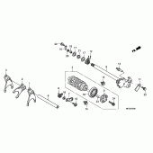 Схема вузла: Копірний вал & Вилки & Вал перемикання для Honda CB600F Hornet