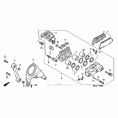 Схема вузла: Задній гальмівний супорт для Honda VFR800 Interceptor