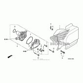 Схема узла: Water pump + left rear cover для Honda VT750 Shadow Spirit