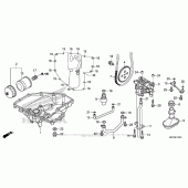 Схема вузла: Масляний насос & Піддон для Honda CB1100