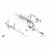 Схема вузла: Копірний вал і Вилки і Вал перемикання для Honda VFR800 Interceptor