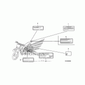 Схема вузла: Інформаційні наклейки для Honda CRF230 CRF230F