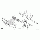 Схема вузла: Gearshift drum + gearshift fork для Honda CB1100