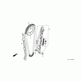 Схема узла: Цепь ГРМ и Натяжитель и Успокоитель для Honda XR250