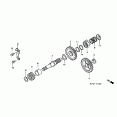 Схема вузла: Привід кікстартера для Honda XR400