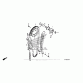 Схема вузла: Ланцюг ГРМ & Натяжник & Заспокоювач для Honda XR650