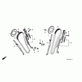 Схема вузла: Ланцюг ГРМ і Натяжитель і Успокоитель для Honda VT600 Shadow VLX