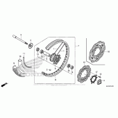 Схема вузла: Переднє колесо для Honda CRF250 CRF250RL Rally