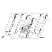 Схема вузла: Вилка передньої осі для Honda CMX250 Rebel