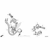 Схема узла: Ручка руля & Пульт управления рулевой & Тросики (2) для Honda CTX700