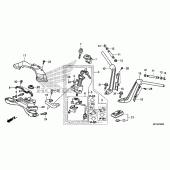 Схема узла: Верхняя траверса & Клипон руля для Honda GL1800 Gold Wing