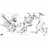 Схема вузла: Передній гальмівний циліндр (2) для Honda VT750 Shadow Aero