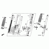 Схема вузла: Вилка передньої осі для Honda XR650