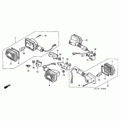 Схема вузла: Поворотники (DK / U) для Honda XR400