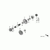 Схема вузла: Привід кікстартера для Honda CR250