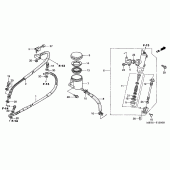 Схема вузла: Задній гальмівний циліндр (XL1000V) для Honda XL1000V Varadero