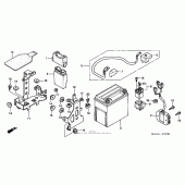 Схема узла: Аккумулятор для Honda VT1100 Shadow Spirit