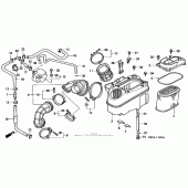 Схема узла: Воздушный фильтр (1) для Honda VT1100 Shadow Aero