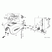 Схема вузла: Паливний бак (VTX1300S4 / 5/6/7) для Honda VTX1300