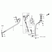 Схема вузла: Задній гальмівний циліндр для Honda XR400