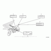 Схема вузла: Інформаційні наклейки для Honda CRF150 CRF150F
