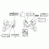 Схема вузла: Caution label 94-97 для Honda VFR750F Interceptor