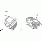 Схема вузла: Vt1100c cylinder для Honda VT1100 Shadow