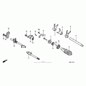 Схема узла: Копирный вал и Вилки и Вал переключения для Honda VT1100 Shadow Aero