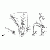 Схема узла: Передний тормозной цилиндр (1) для Honda CB600F Hornet