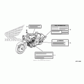 Схема вузла: Інформаційні наклейки для Honda VT1300 Stateline