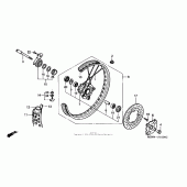 Схема вузла: Переднє колесо для Honda XR650