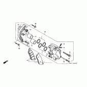 Схема вузла: Передній гальмівний супорт для Honda VT1100 Shadow ACE Tour