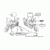 Схема вузла: Інформаційні наклейки (2) для Honda CB600F Hornet S