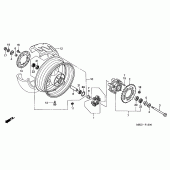 Схема вузла: Заднє колесо для Honda CB600F Hornet