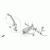 Схема вузла: Pedal + kick starter arm для Honda CRF250 CRF250X