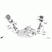 Схема вузла: Колінчастий вал & Поршень для Honda VT750 Shadow Spirit