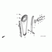 Схема вузла: Ланцюг ГРМ & Натяжник & Заспокоювач для Honda XR400